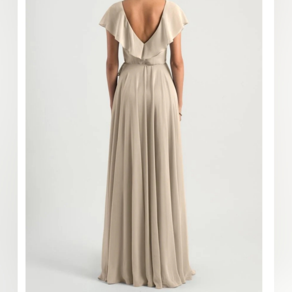 JENNY YOO NWT MARIGOLD CHIFFON WRAP FAYE DRESS - Picture 7 of 8
